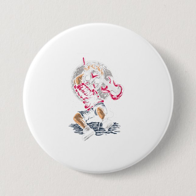 Chapa Redonda De 7 Cm Máscara de hockey aterradora femenina huele a guit (Anverso)