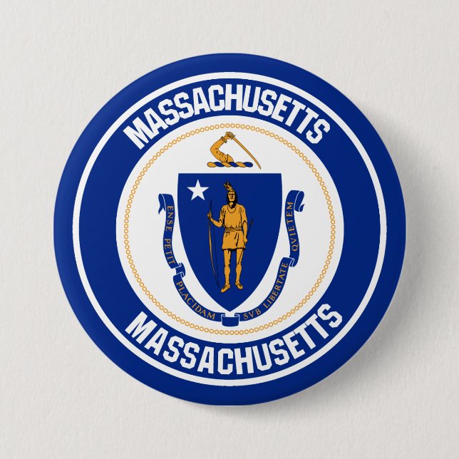 Chapa Redonda De 7 Cm Massachusetts Round Emblem (Anverso)