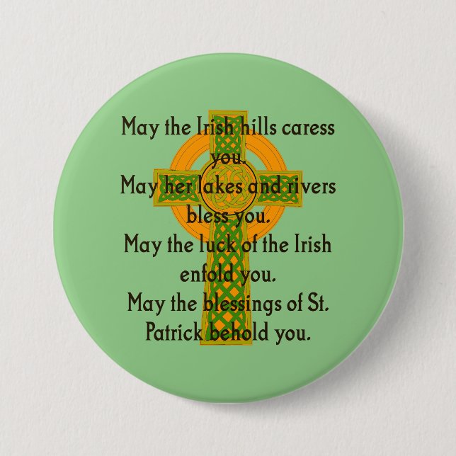 Chapa Redonda De 7 Cm May The Irish Hills Caress You - Irish Quote  (Anverso)