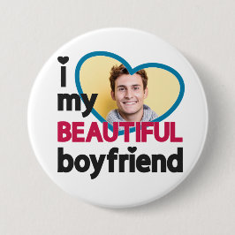 Chapa Redonda De 7 Cm Me encanta mi hermosa foto de personalizado de nov