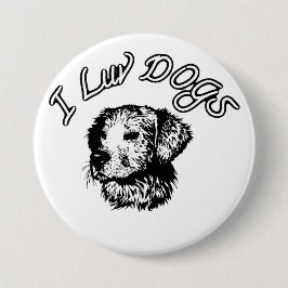 Chapa Redonda De 7 Cm " Me encantan los perros "