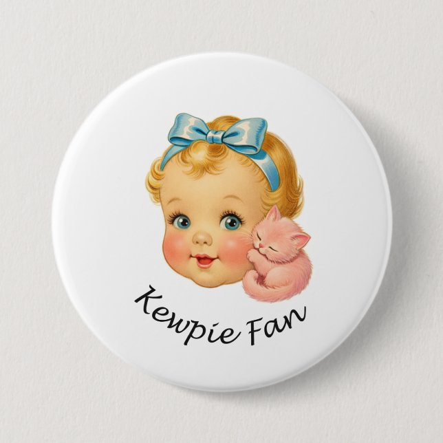 Chapa Redonda De 7 Cm Medalla de muñeca fanática de Kewpie (Anverso)