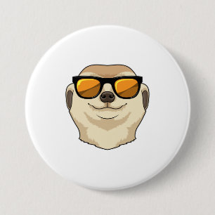 Chapa Redonda De 7 Cm Meerkat con gafas de sol