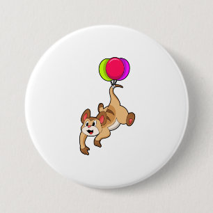 Chapa Redonda De 7 Cm Meerkat con globo