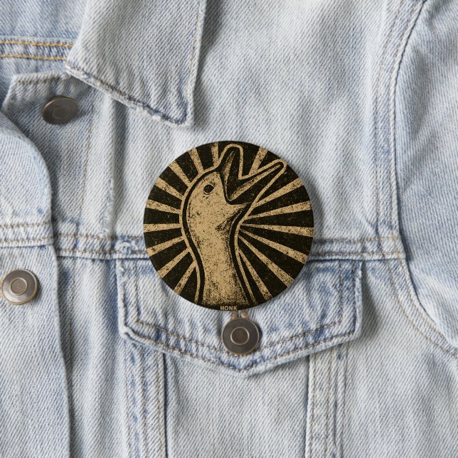 Chapa Redonda De 7 Cm Meme de pollo de pato con honk Goose (In situ)