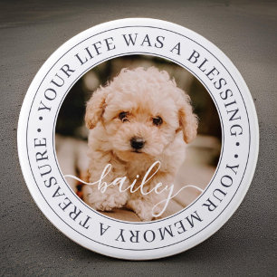 Chapa Redonda De 7 Cm Memorial mascota, memoria atesorada, elegante foto