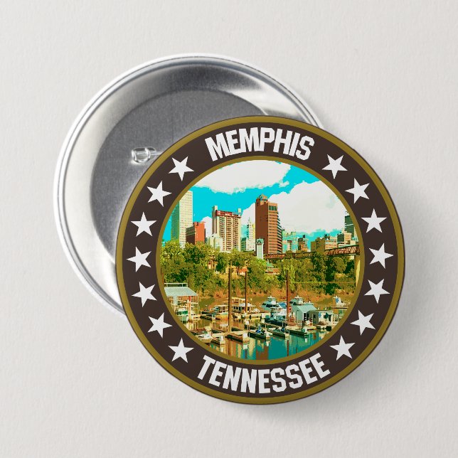 Chapa Redonda De 7 Cm Memphis (Anverso y reverso)