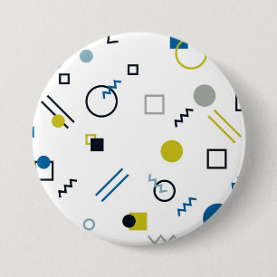Chapa Redonda De 7 Cm Memphis, arte geométrico moderno, moderno y modern