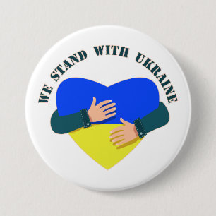 Chapa Redonda De 7 Cm Mensaje inspirador Estamos con Ucrania
