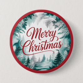 Chapa Redonda De 7 Cm Merry Christmas Button