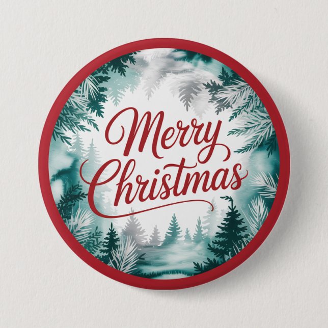 Chapa Redonda De 7 Cm Merry Christmas Button (Anverso)