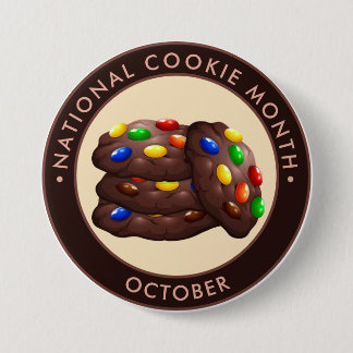 Chapa Redonda De 7 Cm Mes nacional de la cookie, dulce de chocolate
