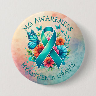 Chapa Redonda De 7 Cm MG Conciencia | Miastenia Gravis Ribbon