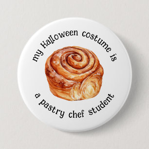 Chapa Redonda De 7 Cm Mi disfraz de Halloween es un estudiante pastelero