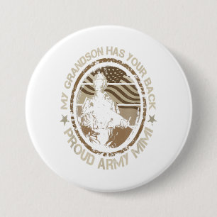Chapa Redonda De 7 Cm Mi nieto tiene tu orgulloso regalo militar