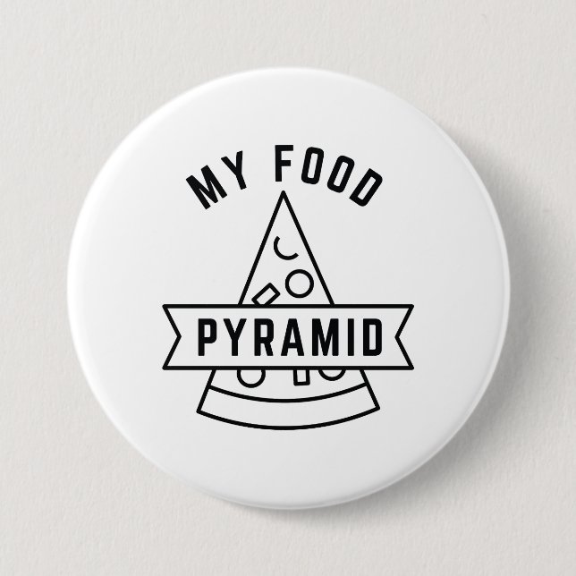 Chapa Redonda De 7 Cm Mi pirámide de alimentos (Anverso)