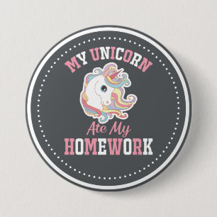 Chapa Redonda De 7 Cm Mi unicornio comió mi hogar