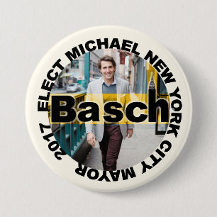 Chapa Redonda De 7 Cm Michael Basch para el alcalde