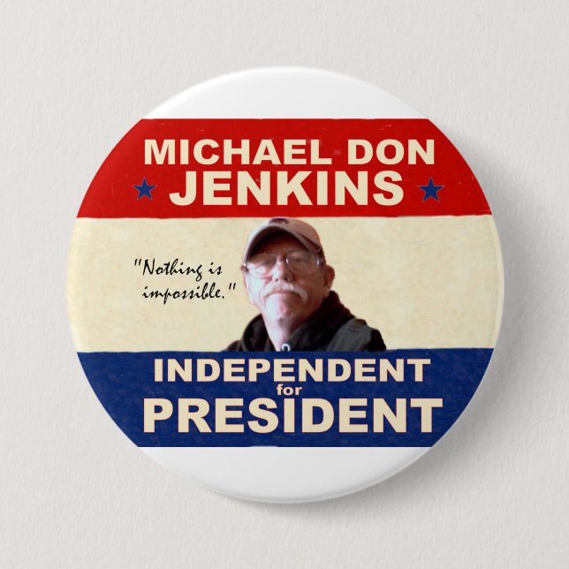 Chapa Redonda De 7 Cm Michael Don Jenkins para el presidente 2012 (Anverso)