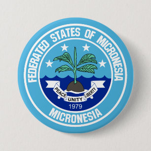 Chapa Redonda De 7 Cm Micronesia Round Emblem