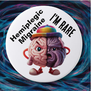 Chapa Redonda De 7 Cm Migraña hemipléjica Soy placa rara