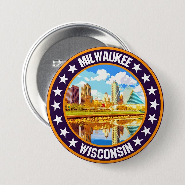 Chapa Redonda De 7 Cm Milwaukee (Anverso y reverso)