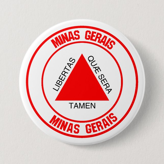 Chapa Redonda De 7 Cm Minas Gerais Round Emblem (Anverso)