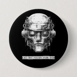 Chapa Redonda De 7 Cm Mind Control Cyberpunk Robot