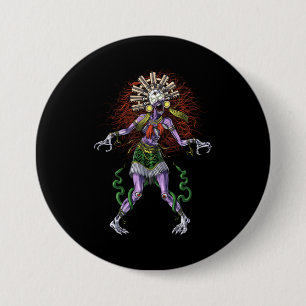 Chapa Redonda De 7 Cm Mitología azteca Deity Tzitzimitl