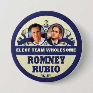 Chapa Redonda De 7 Cm Mitt Romney / Marco Rubio 2012