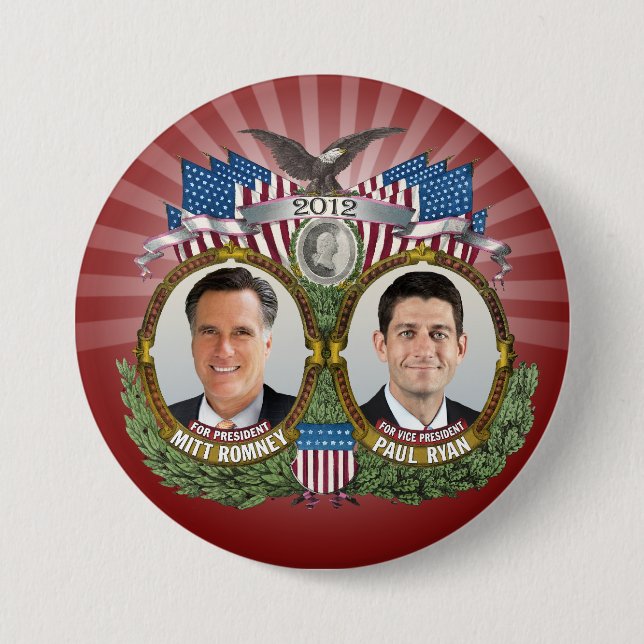 Chapa Redonda De 7 Cm Mitt Romney Paul Ryan Photo (Anverso)