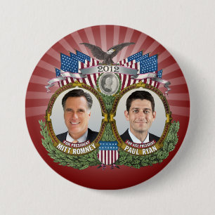 Chapa Redonda De 7 Cm Mitt Romney Paul Ryan Photo