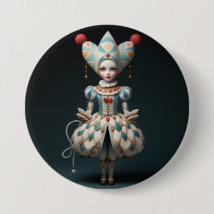 Chapa Redonda De 7 Cm Moda de ballet del cascanueces: muñeca arlequín