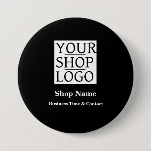Chapa Redonda De 7 Cm Moderno Business Shop Blanco Minimalista