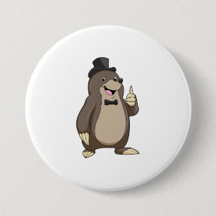 Chapa Redonda De 7 Cm Mole as Groom with Tie