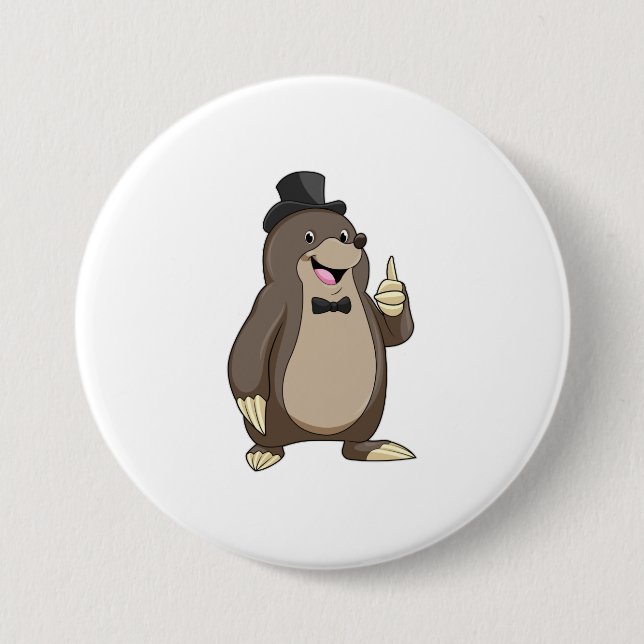Chapa Redonda De 7 Cm Mole as Groom with Tie (Anverso)