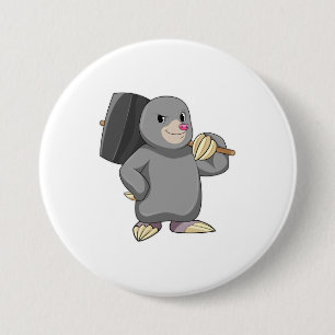 Chapa Redonda De 7 Cm Mole como Handyman con martillo