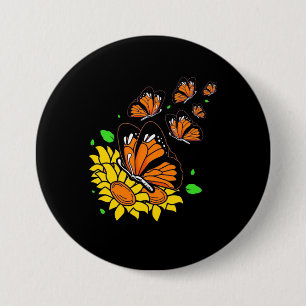 Chapa Redonda De 7 Cm Monarch Butterflies