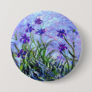 Chapa Redonda De 7 Cm Monet Lilac Irises