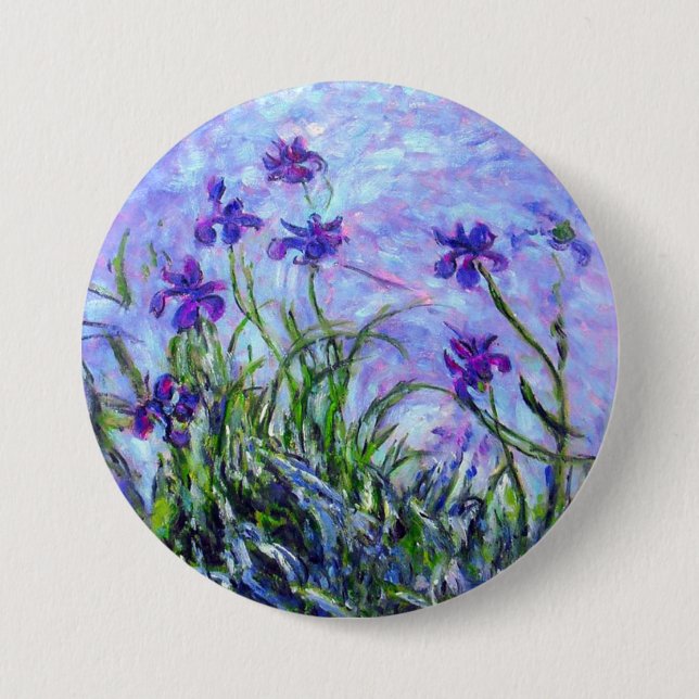 Chapa Redonda De 7 Cm Monet Lilac Irises (Anverso)