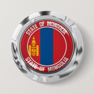 Chapa Redonda De 7 Cm Mongolia redonda Emblema