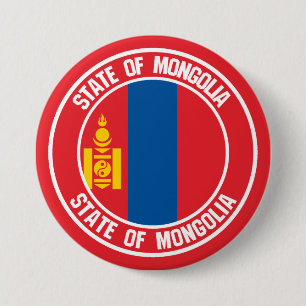 Chapa Redonda De 7 Cm Mongolia redonda Emblema