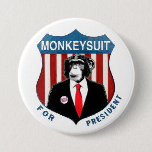 Chapa Redonda De 7 Cm Monkeysuit para el presidente