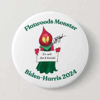 Chapa Redonda De 7 Cm Monstruo de Flatwoods Biden-Harris Pin