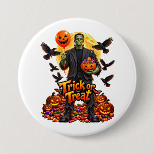 Chapa Redonda De 7 Cm monstruo de Frankenstein Halloween