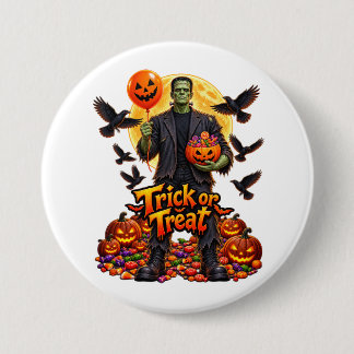 Chapa Redonda De 7 Cm monstruo de Frankenstein Halloween