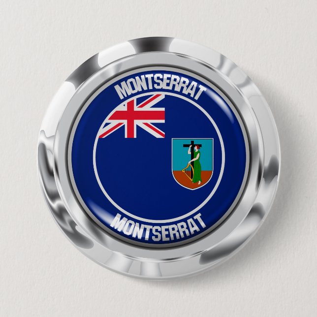 Chapa Redonda De 7 Cm Montserrat Round Emblem (Anverso)