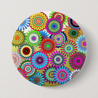 Chapa Redonda De 7 Cm Mosaic PinWheel