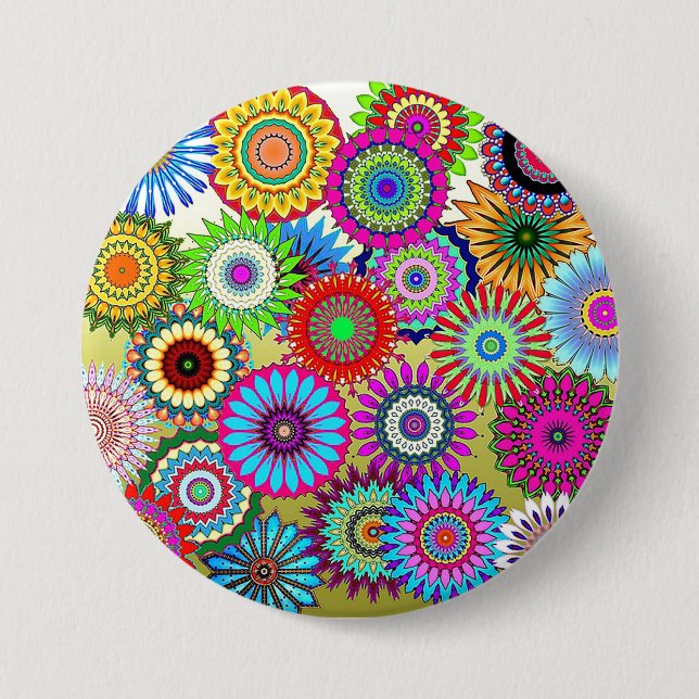 Chapa Redonda De 7 Cm Mosaic PinWheel (Anverso)