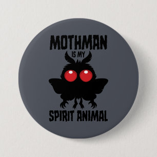 Chapa Redonda De 7 Cm Mothman Es Mi Animal Espiritual Silueta